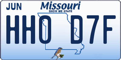 MO license plate HH0D7F