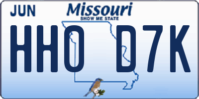 MO license plate HH0D7K