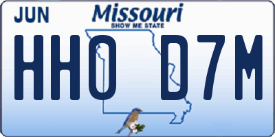 MO license plate HH0D7M