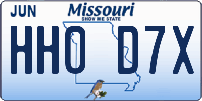 MO license plate HH0D7X