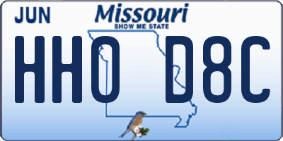 MO license plate HH0D8C