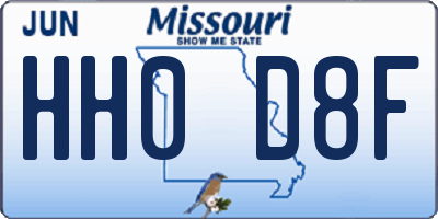 MO license plate HH0D8F