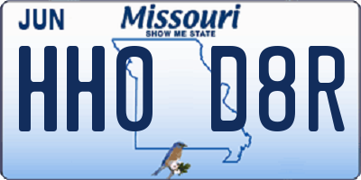 MO license plate HH0D8R