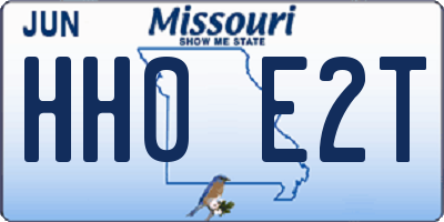 MO license plate HH0E2T