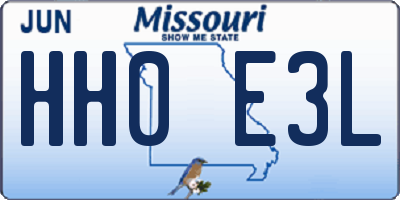 MO license plate HH0E3L