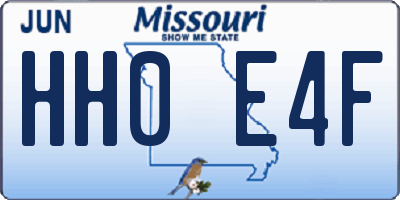 MO license plate HH0E4F