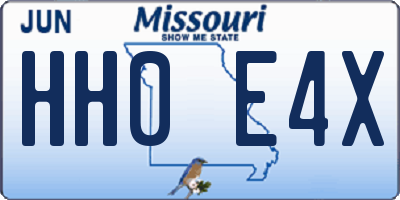 MO license plate HH0E4X