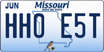 MO license plate HH0E5T