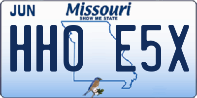 MO license plate HH0E5X