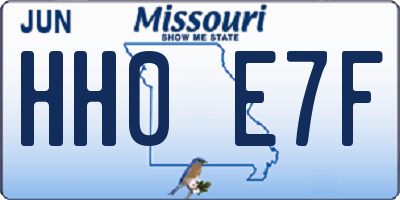 MO license plate HH0E7F