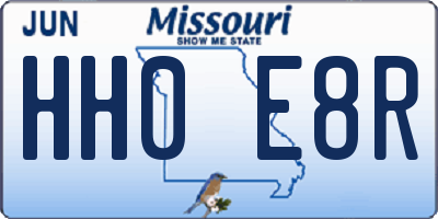 MO license plate HH0E8R