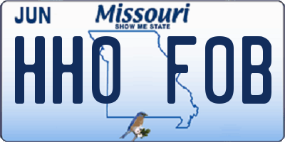 MO license plate HH0F0B