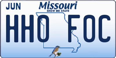 MO license plate HH0F0C