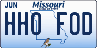 MO license plate HH0F0D