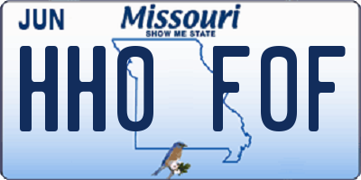 MO license plate HH0F0F