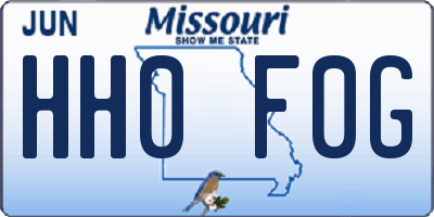 MO license plate HH0F0G