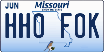 MO license plate HH0F0K
