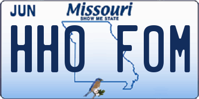 MO license plate HH0F0M