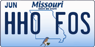 MO license plate HH0F0S