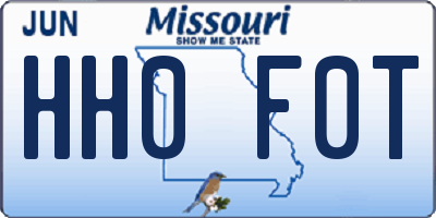 MO license plate HH0F0T