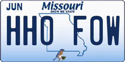 MO license plate HH0F0W