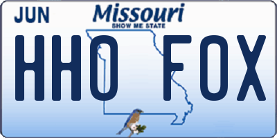 MO license plate HH0F0X