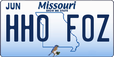 MO license plate HH0F0Z