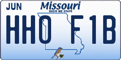MO license plate HH0F1B