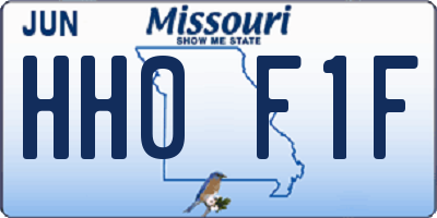 MO license plate HH0F1F