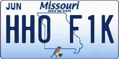 MO license plate HH0F1K