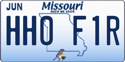 MO license plate HH0F1R
