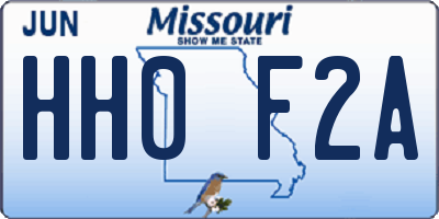 MO license plate HH0F2A