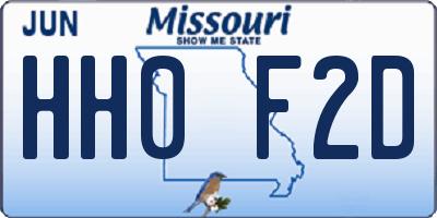 MO license plate HH0F2D