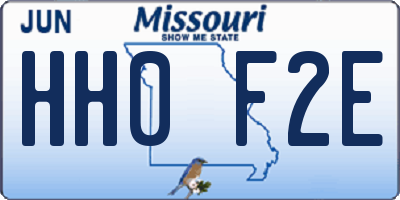 MO license plate HH0F2E