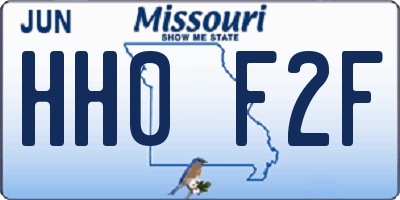 MO license plate HH0F2F