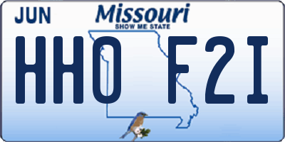 MO license plate HH0F2I