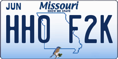 MO license plate HH0F2K