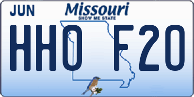 MO license plate HH0F2O