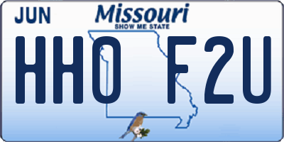MO license plate HH0F2U