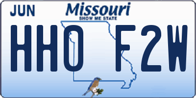 MO license plate HH0F2W