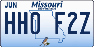 MO license plate HH0F2Z