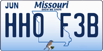 MO license plate HH0F3B