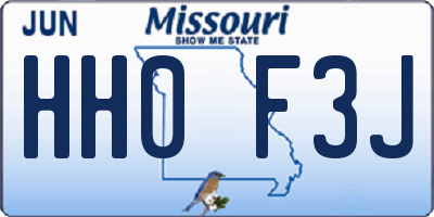 MO license plate HH0F3J