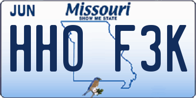 MO license plate HH0F3K
