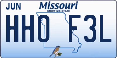 MO license plate HH0F3L
