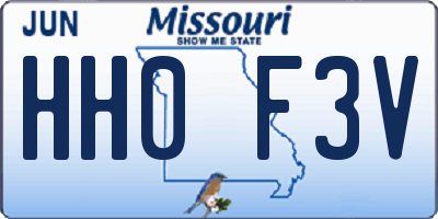 MO license plate HH0F3V