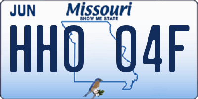 MO license plate HH0O4F