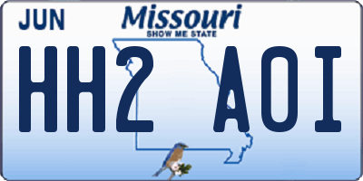 MO license plate HH2A0I