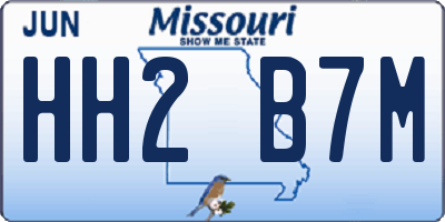 MO license plate HH2B7M