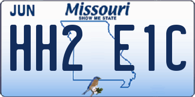 MO license plate HH2E1C